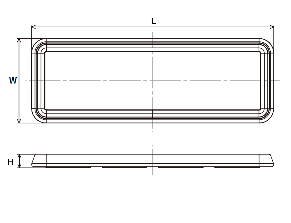 シリコーントレイ　フラットタイプ　寸法図
