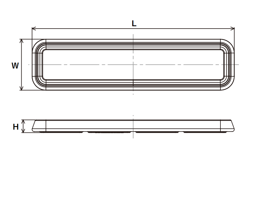 シリコーントレイ　フラットタイプ　寸法図